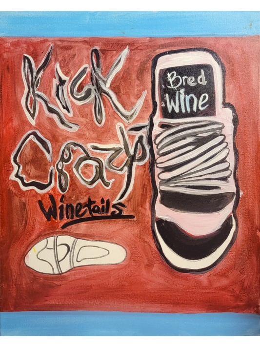 EXCLUSIVE Kick Crazy Wintailz "Bred Wine" Original Label Painting