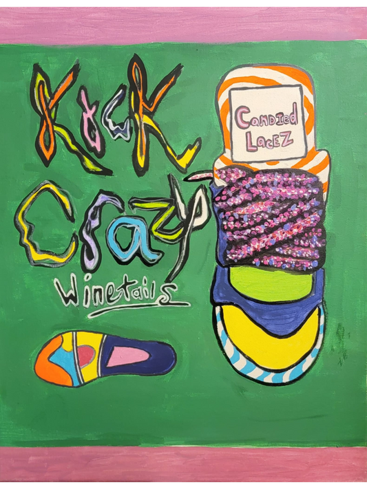 EXCLUSIVE Kick Crazy Wintailz "Candied Lacez" Original Label Painting